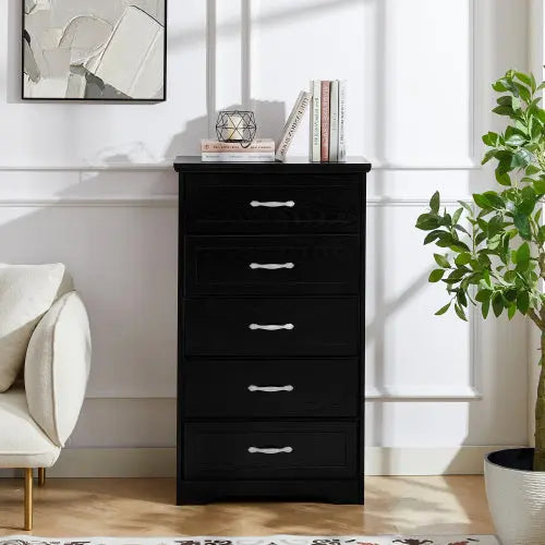 Bellemave Modern 5 Tier Bedroom Chest of Drawers with Metal Pulls Bellemave