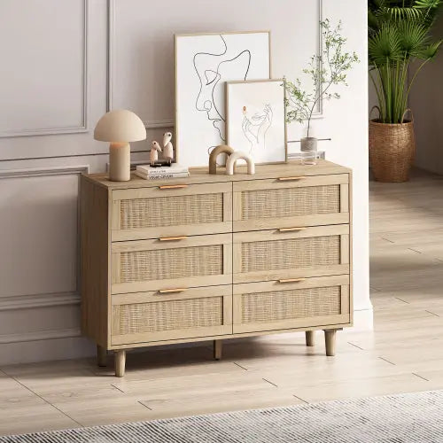 Bellemave 6 Drawers Rattan Storage Cabinet Rattan Drawer Bellemave