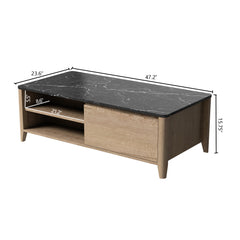 Bellemave® 47" Modern Farmhouse Double Drawer Coffee Table Bellemave®