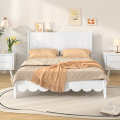 Bellemave® Wood Platform Bed with Rectangular Headboard