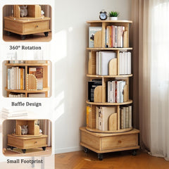 Bellemave® Rotating Bookshelf, 360¡ã Display Round Stackable Spinning Bookshelf, Revolving Round Book Shelf, Space-Saving