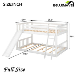 Bellemave® Bunk Bed with Convertible Slide and Ladder