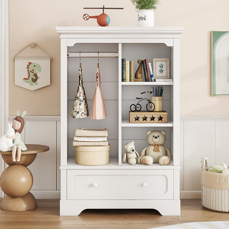 Bellemave® Open Children's Wardrobe with a Hanging Rod and Open Shelves, One Large Drawer