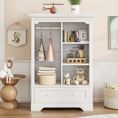 Bellemave® Open Children's Wardrobe with a Hanging Rod and Open Shelves, One Large Drawer