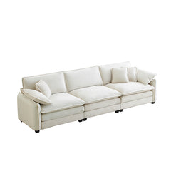 Bellemave® 115.34" Modern 3-Seater Sectional Sofa with 2 Arm Pillows and 3 Throw Pillows