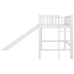 Bellemave® Low Loft Bed with Ladder and Slide