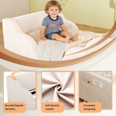 Bellemave® Toddler Floor Bed with Storage Bag, Kid Bed Frame, Standard Crib Size Kids Beds Up to 1-6 Years Girls and Boys, Montessori Floor Beds Bellemave®