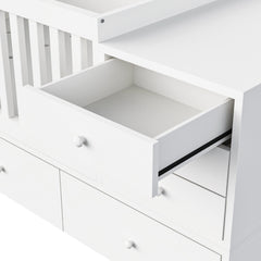Bellemave® Convertible Crib to Daybed with Drawers,2-in-1 Baby Crib with Solid Wood Guardrails,Changing Table & Storage Drawers,Toddler Bed with Safety Rail Bellemave®