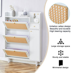 Bellemave® Modern Minimalist Storage Cabinet, Japanese Rattan Shoe Cabinet