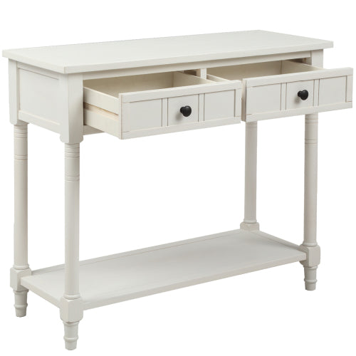 Bellemave® Traditional Design Console Table with Two Drawers and Bottom Shelf