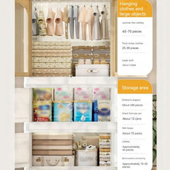 Bellemave® Folding Wardrobe with Wheels and Magnetic Door,( one layer of wardrobe + two layers of folding boxes+10 hangers )