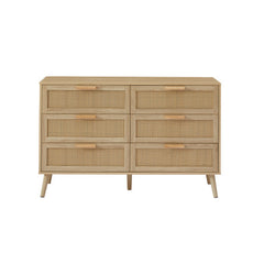 Bellemave® 6 Double Dresser with Rattan Drawers