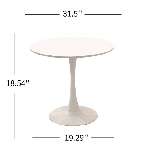 Bellemave® 31.5" Round Dining Table with Metal Base Pedestal Table