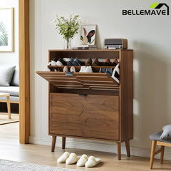 Bellemave® Shoe Cabinet Storage for Entryway with 2 Flip Drawers, Hidden Slim Shoe Organizer Rack Cabinet Bellemave®