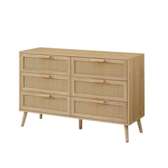 Bellemave® 6 Double Dresser with Rattan Drawers