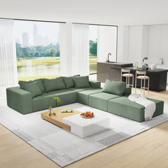 Bellemave® Modular 132" L-Shaped Sectional Living Room Sofa Set With 6 Pillows