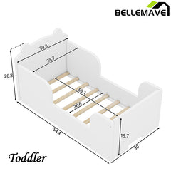 Bellemave® Bear Shape Toddler Floor Bed, Cot Bed for Boys and Girls Ages 3-6