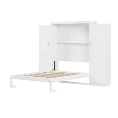 Bellemave® Murphy Bed with Two Wardrobe and Storage Shelf