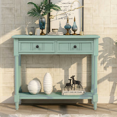 Bellemave® Traditional Design Console Table with Two Drawers and Bottom Shelf