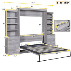 Bellemave® Murphy Bed with Storage Shelves and Drawers Bellemave®