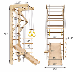 Bellemave® Foldable Indoor Ladder Climbing Gym Climber