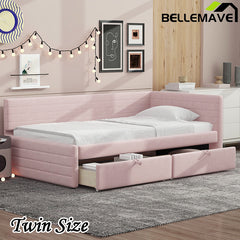 Bellemave® Twin Size Upholstered Daybed with 2 Drawers