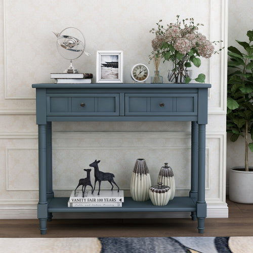 Bellemave® Traditional Design Console Table with Two Drawers and Bottom Shelf