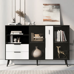 Bellemave® Featured Two-door Storage Cabinet with Two Drawers and Metal Handles