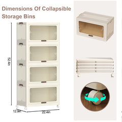 Bellemave® 4 Tier Collapsible Storage Bins, Closet Organizers and Storage