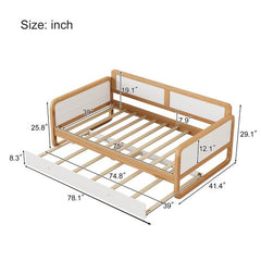 Bellemave® Twin Size Solid Wood Daybed with Trundle Bed