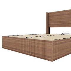 Bellemave® Queen Size Large Grooved Undulating Lift Storage Platform Bed