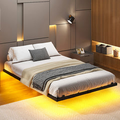 Bellemave® Modern Metal Floating Bed with LED Light