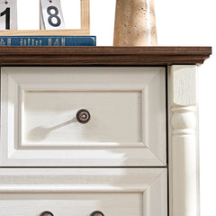 Bellemave® Farmhouse Style 5 Drawer Dresser Chest with Base