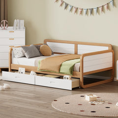 Bellemave® Twin Size Solid Wood Daybed with 2 Storage Drawers