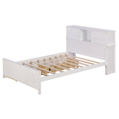 Bellemave® Full Size Platform Bed with Storage Headboard and Sliding Door,2 Drawers