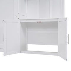 Bellemave® Full Size Murphy Bed with Multiple Storage Shelves and A Cabinet