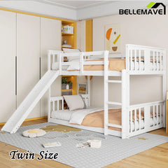 Bellemave® Twin Size Bunk Bed with Slide and Ladder