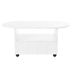 Bellemave® Cloud Top Side Table with 2 Brake Wheels and Drawer