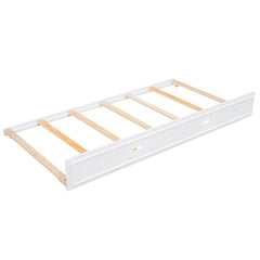 Bellemave® Full Size Wood Daybed with Storage Shelves, USB, LED and Trundle