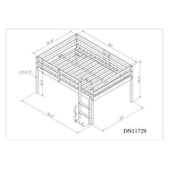 Bellemave® Full Size Low Loft Bed