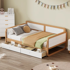 Bellemave® Twin Size Solid Wood Daybed with 2 Storage Drawers