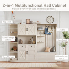 Bellemave® Multifunctional Hall Tree with Bench & Shoe Storage, Hooks Bellemave®