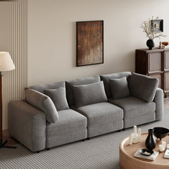 Bellemave® 105" 3 Seater Sofa with Removable Back Cushions and 5 Pillows