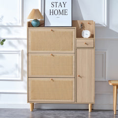 Bellemave® Modern Minimalist Storage Cabinet, Japanese Rattan Shoe Cabinet