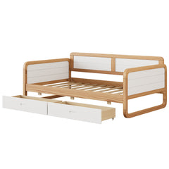 Bellemave® Twin Size Solid Wood Daybed with 2 Storage Drawers