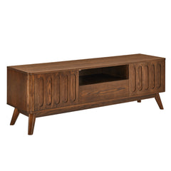 Bellemave® Mid Century Modern Fluted TV Stand with 2 Door & 1 Drawer & Solid Wood Leg