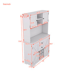 Bellemave® Farmhouse Wine Cabinet with Drawers shelves and cabinets, Buffet Cabinet Wine & Glass Racks