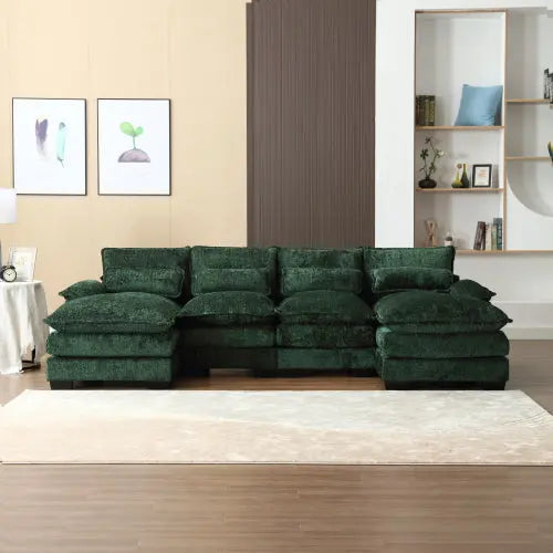 Bellemave 110.62" Modern Large Chenille Fabric U-Shape Sectional Sofa Bellemave