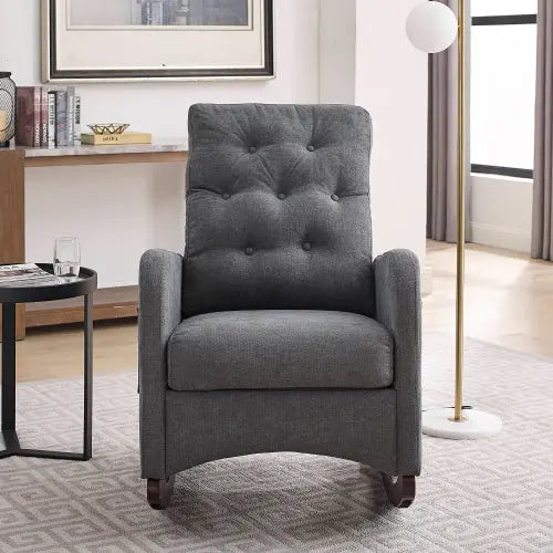 Bellemave 25.6" Modern Accent High Backrest Living Room Lounge Arm Rocking Chair with Two Side Pocket Bellemave