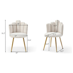 Bellemave® Modern Velvet Dining Chairs Set of 2, with Golden Metal Legs